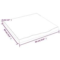 Wandschap 60x60x(2-4)cm behandeld massief eikenhout donkerbruin - thumbnail