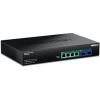 TRENDnet, TPE-BG5062, 6-poorts 2.5G GaN Power PoE++ Switch met 10G SFP+ poorten (240W), 4 x 2,5G PoE++ poorten, 2 x 10G SFP+ poorten, 240W, 60Gbps - thumbnail
