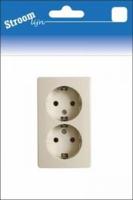 Stroomlijn Opbouw stopcontact RA PEHA dubbel creme - 6678990 - thumbnail