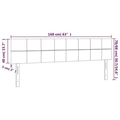 Hoofdborden 2 st 80x5x78/88 cm stof crmekleurig - thumbnail
