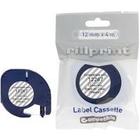 Rillprint compatible LetraTAG tape voor Dymo 12267, 12 mm, plastic, transparant - thumbnail