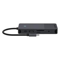 Rapoo USB-C Multiport Adapter, 10-in-1, grijs Desktop accessoire Zwart - thumbnail