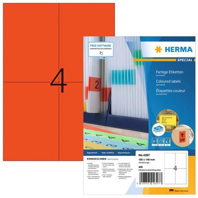 Etiket herma 4397 105x148mm a6 rood 400stuks