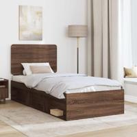 Bedframe Bruin Eiken 90 x 190 cm Massief grenenhout - thumbnail