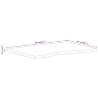 Bureaublad met ronding 90x60x2,5 cm massief ruw mangohout - thumbnail