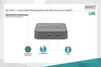 Digitus DA-71545 USB-C 3.2 Gen 2 M.2 PCIe NVMe, M.2 Harde schijf-dockingstation Met clone-functie - thumbnail