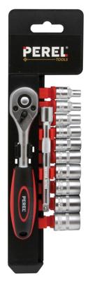 Ratelsleutel 1/4 met doppenset 12 stuks Toolland HSOSS4