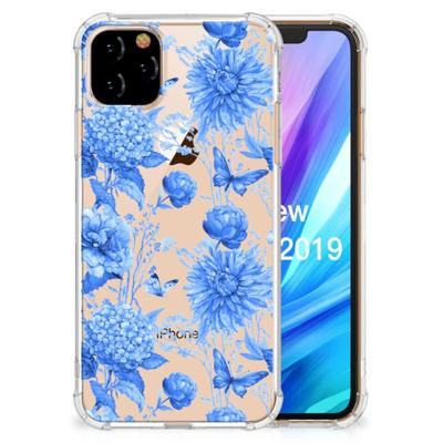 Case voor Apple iPhone 11 Pro Max Flowers Blue Case voor Apple iPhone 11 Pro Max Flowers Blue
