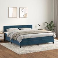 Boxspring met matras fluweel donkerblauw 180x200 cm - thumbnail