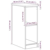 Garagekast 30x51x85 cm massief grenenhout zwart - thumbnail