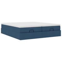 Ottoman bed met matrassen 180x200cm stof blauw - thumbnail