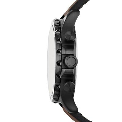 Fossil Heren Nate chronograaf bruin lederen bandhorloge JR1487