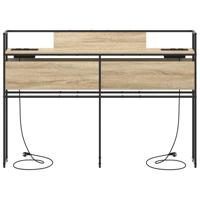 Opberghoofdbord met hoofdeinde met opslag Sonoma eiken 160 cm Bewerkt hout - thumbnail