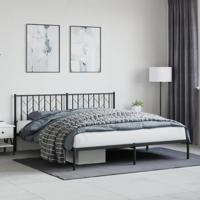 Bedframe met hoofdbord metaal zwart 183x213 cm - thumbnail