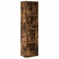 Boekenkast 40x30x152 cm bewerkt hout gerookt eikenkleurig - thumbnail
