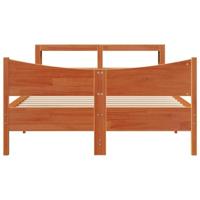 Bedframe met hoofdbord massief grenenhout wasbruin 160x200 cm - thumbnail