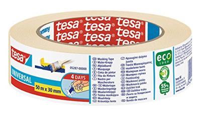 Afplaktape tesa economy 30mmx50m geel | 10 stuks