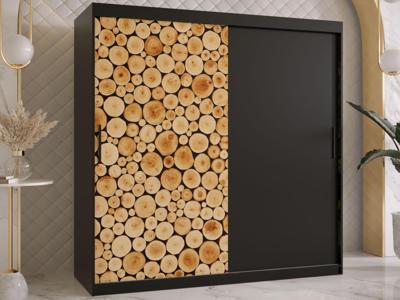 Kledingkast SOSNY 2 schuifdeuren 180 cm mat zwart Kledingkast SOSNY 2 schuifdeuren 180 cm mat zwart