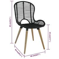 Eetkamerstoelen 2 st natuurlijk rattan zwart - thumbnail