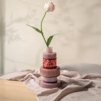 By-Boo Vaas 'Golas' Mondgeblazen glas, kleur Burgundy - thumbnail