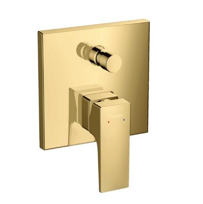Hansgrohe Metropol ééngreeps badmengkraan afbouwdeel met rechte greep en zekerheidscombinatie, Polished Gold Optic