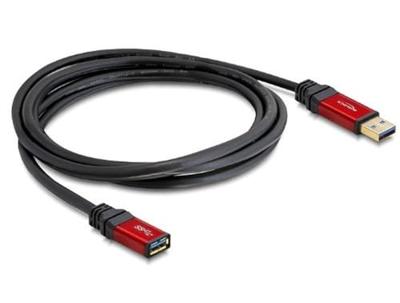 Delock 82752 USB-kabel USB 3.2 Gen1 USB-A stekker, USB-A bus 1.00 m Rood, Zwart Vergulde steekcontacten
