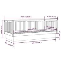 Slaapbank 80x200 cm massief grenenhout grijs - thumbnail