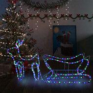 VidaXL Kerstdecoratie rendier en slee 252 led's - thumbnail