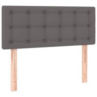 Boxspring met matras kunstleer grijs 120x190 cm - thumbnail
