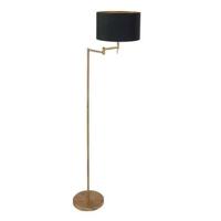 Mexlite Vloerlamp Bella Brons Lampenkap Ø 30cm Zwart - Goud E27 - thumbnail