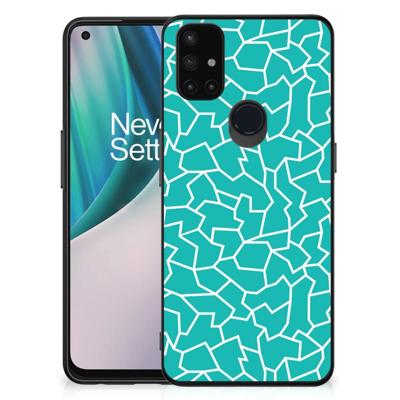 OnePlus Nord N10 5G Leuk Telefoonhoesje Cracks Blue OnePlus Nord N10 5G Leuk Telefoonhoesje Cracks Blue