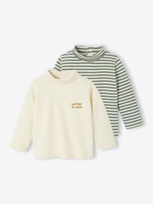 Set van 2 basic shirts met rolkraag vanille Set van 2 basic shirts met rolkraag vanille