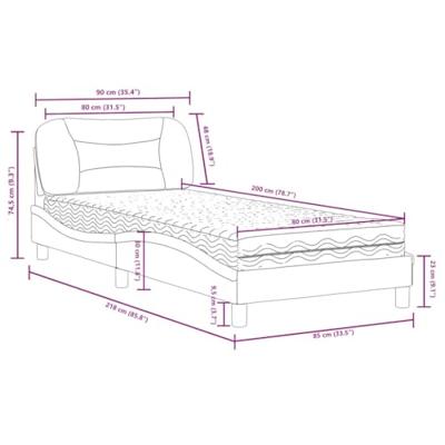 Bed met matras kunstleer bruin 80x200 cm