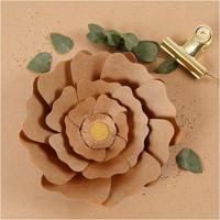 Creativ Company Papieren bloemen, d 15+25 cm, naturel, 2 stuk/ 1 doos - thumbnail