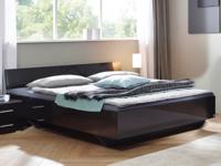 Bed IXANA 140x200 cm hoogglans grijs met hoofdeinde - thumbnail