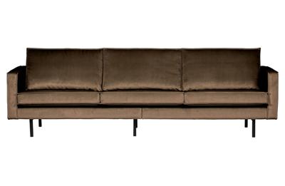 WOOOD Bank 3-zits 'Rodeo' Velvet, 277cm, kleur Taupe WOOOD Bank 3-zits 'Rodeo' Velvet, 277cm, kleur Taupe
