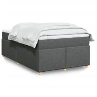 Boxspring met matras stof donkergrijs 120x200 cm - thumbnail
