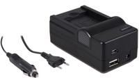 4-in-1 acculader voor Nikon EN-EL19 accu - compact en licht - laden via stopcontact, auto, USB en Powerbank - thumbnail