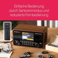 Albrecht DR 865 Radio DAB+, VHF (FM) AUX Barrièrevrij, Incl. afstandsbediening, Toetsvergrendeling, Wekfunctie Hout (donker) - thumbnail