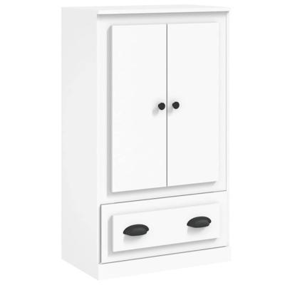 Hoge kast 60x35,5x103,5 cm bewerkt hout wit