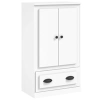 Hoge kast 60x35,5x103,5 cm bewerkt hout wit - thumbnail