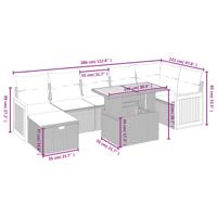 5-delige Loungeset met kussens poly rattan beige - thumbnail