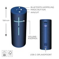 Ultimate Ears Boom 4 Bluetooth luidspreker Waterdicht, Stofdicht, Spatwaterdicht, Draagbaar Blauw - thumbnail