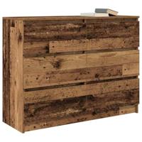 Dressoir 100x35x76 cm spaanplaat oud hout - thumbnail