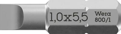 Wera 800/1 Z Sleufschroeven Bits, 1.0 x 5.5 x 25 mm - 1 stuk(s) - 05072059001