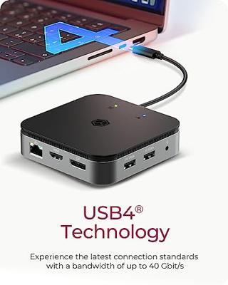 ICY BOX IB-DK408-C41 USB4 dockingstation Geschikt voor merk (dockingstation): Universeel Incl. laadfunctie, Ondersteunt 8K@30 Hz (1x) / 4K@30Hz (2x), USB-C