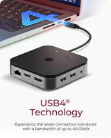 ICY BOX IB-DK408-C41 USB4 dockingstation Geschikt voor merk (dockingstation): Universeel Incl. laadfunctie, Ondersteunt 8K@30 Hz (1x) / 4K@30Hz (2x), USB-C - thumbnail