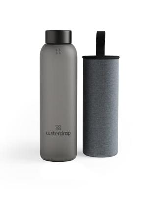 Waterdrop Glass Bottle 600 ml Nero Frosted Black Stijlvol Duurzaam