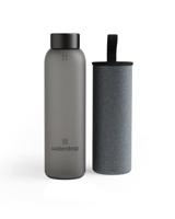 Waterdrop Glass Bottle 600 ml Nero Frosted Black Stijlvol Duurzaam - thumbnail