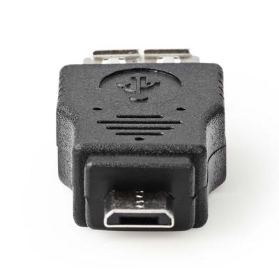 Nedis USB Micro-B Adapter | USB 2.0 | USB Micro-B Male | USB-A Female | 480 Mbps | Vernikkeld | PVC | Zwart | Blister - CCGB60901BK Nedis USB Micro-B Adapter | USB 2.0 | USB Micro-B Male | USB-A Female | 480 Mbps | Vernikkeld | PVC | Zwart | Blister - CCGB60901BK